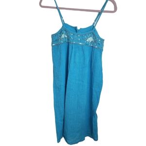 Raviya Turquoise Embroidered Beaded & Sequin Accent Women's Dress Size S NWT